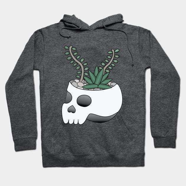 Succulent Skull Planter, folk punk, dark art Hoodie by LemonatiDesign